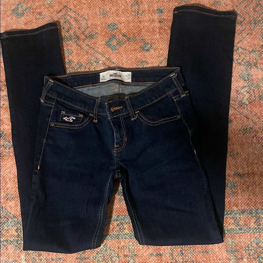 Hollister Low Rise SHORT Skinny Jeans | Size 1 S 25 | Dark Wash